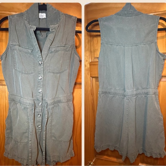 Nicole Miller Button-Down Romper - Picture 1 of 8